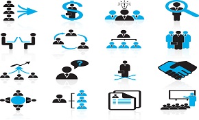 Creative flat business figure Icon